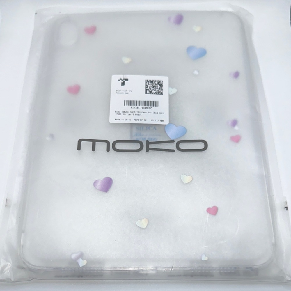 MoKo Clear Heart-Patterned Tablet Case